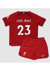 Liverpool Luis Diaz #23 Babyklær Hjemme Fotballdrakt til barn 2022-23 Korte ermer (+ Korte bukser)